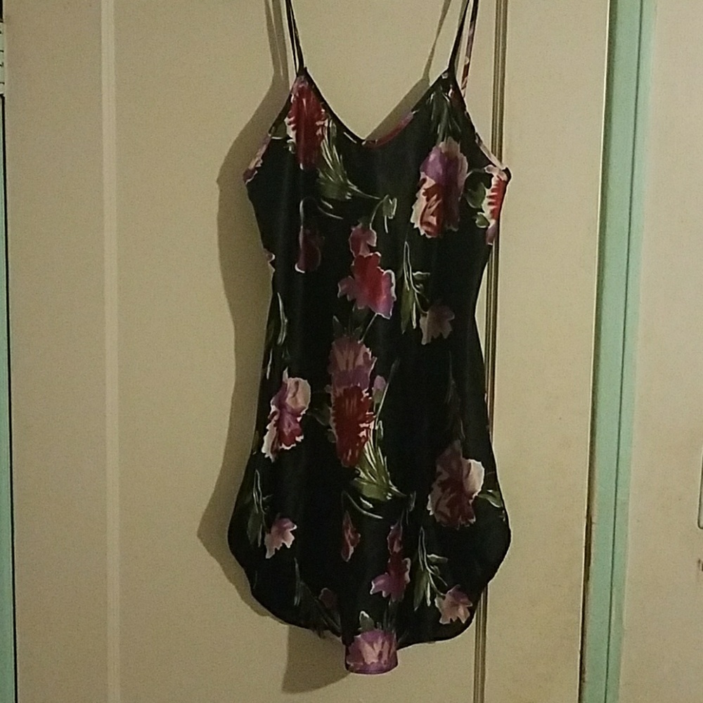 Kristine Tyler black floral nightgown